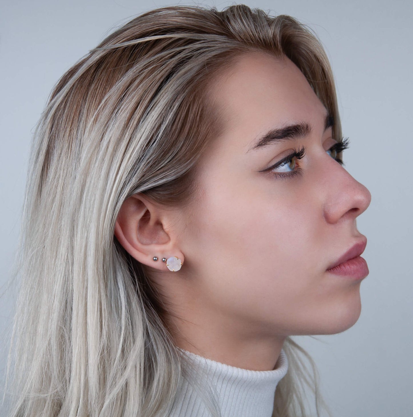 Regenbogen Mondstein - Ohrstecker