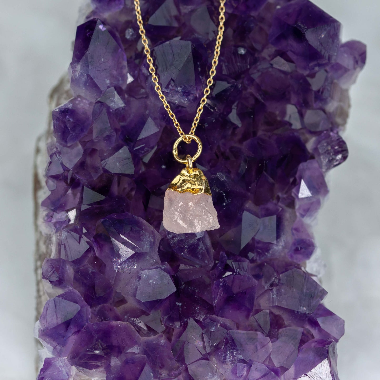 Rosenquarz - Halskette